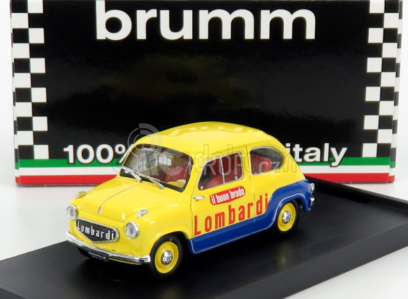 Brumm Fiat 600 Brodo Lombardi 1960 1:43 Žlutá Modrá