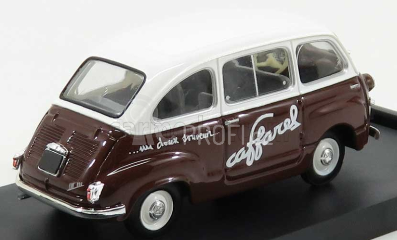 Brumm Fiat 600 Multipla Veicolo Commerciale Caffarel 1956 1:43 Bílá Hnědá