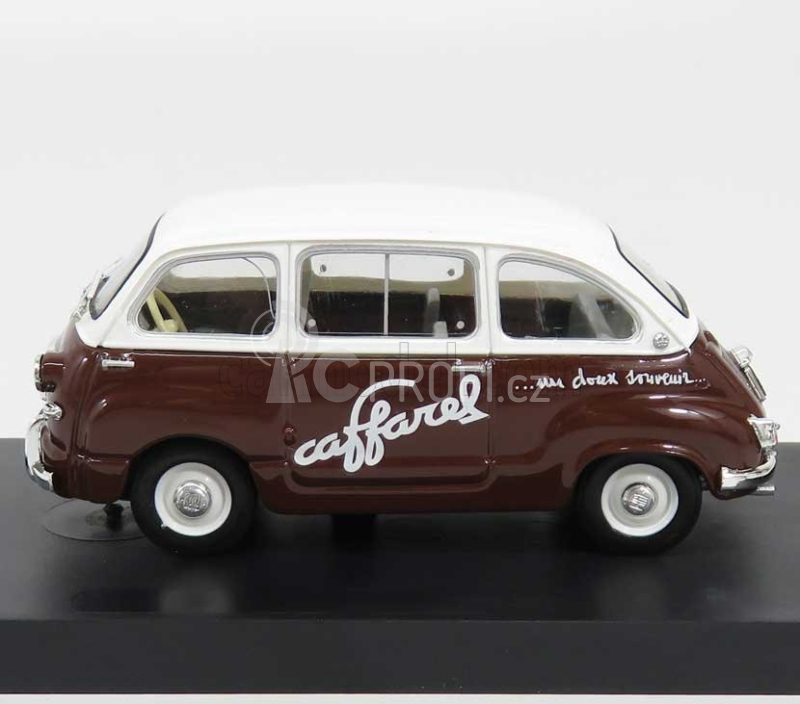 Brumm Fiat 600 Multipla Veicolo Commerciale Caffarel 1956 1:43 Bílá Hnědá