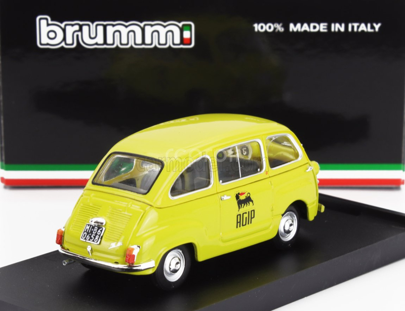 Brumm Fiat 600d Multipla Commerciale Agip 1960 1:43 Žlutá