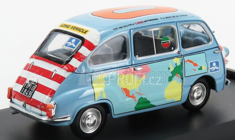Brumm Fiat 600d Multipla - Graziano Rossi Motorhome 1960 1:43 Světle Modrá