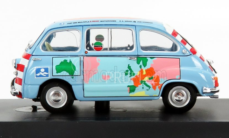 Brumm Fiat 600d Multipla - Graziano Rossi Motorhome 1960 1:43 Světle Modrá