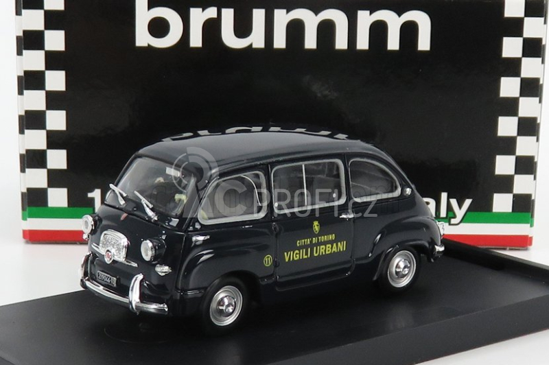 Brumm Fiat 600d Multipla Vigili Urbani Torino 1960 1:43 Blue