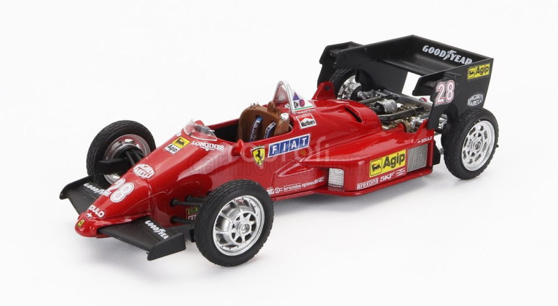 Brumm Iveco fiat Fiat Iveco 190 Truck Car Transporter Monaco Gp 1984 With 2x F1 Ferrari 126ck Turbo N 27 Michele Alboreto - N 28 Rene Arnoux + Figures And Accessories 1:43 Red