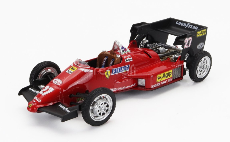 Brumm Iveco fiat Fiat Iveco 190 Truck Car Transporter Monaco Gp 1984 With 2x F1 Ferrari 126ck Turbo N 27 Michele Alboreto - N 28 Rene Arnoux + Figures And Accessories 1:43 Red