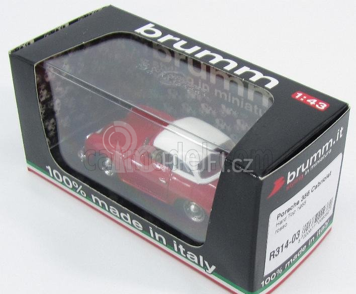 Brumm Porsche 356 Hard Top 1952 1:43 Červená Bílá