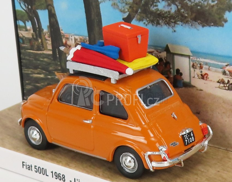 Brumm prom Fiat 500l 1968 - Tutti Al Mare - L'incantevole Pineta 1:43, žlutá