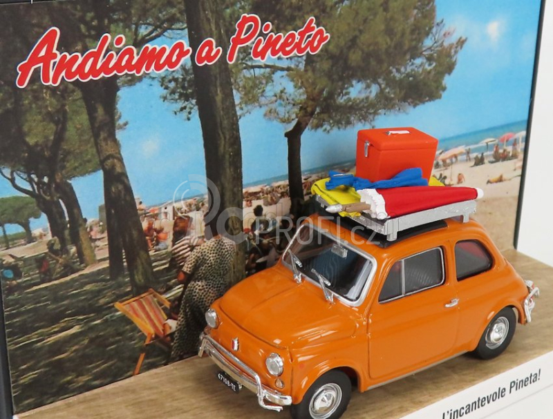 Brumm prom Fiat 500l 1968 - Tutti Al Mare - L'incantevole Pineta 1:43, žlutá