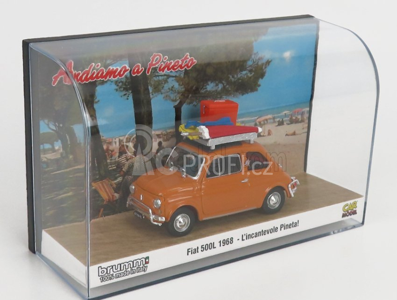 Brumm prom Fiat 500l 1968 - Tutti Al Mare - L'incantevole Pineta 1:43, žlutá