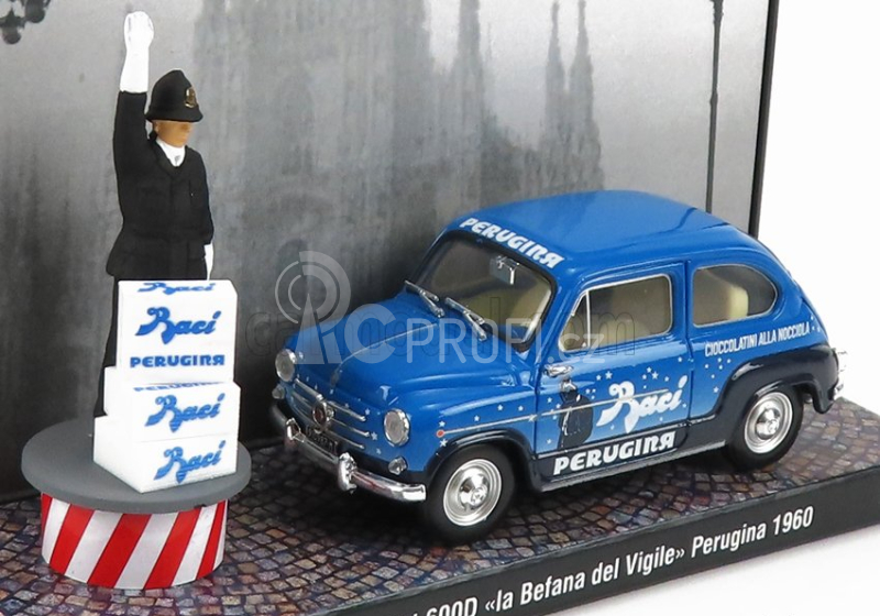 Brumm prom Fiat 600d Baci Perugina 1960 - La Befana Del Vigile 1:43 Modrá Černá