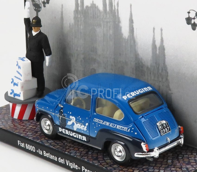 Brumm prom Fiat 600d Baci Perugina 1960 - La Befana Del Vigile 1:43 Modrá Černá