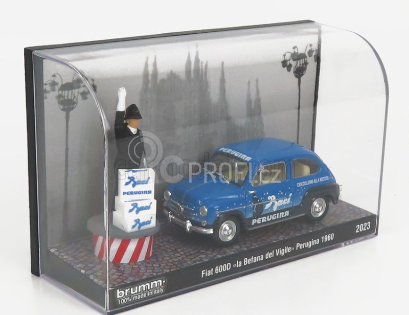 Brumm prom Fiat 600d Baci Perugina 1960 - La Befana Del Vigile 1:43 Modrá Černá