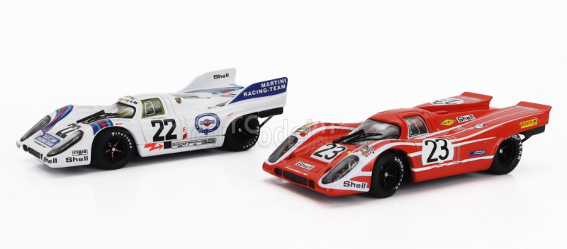 Brumm prom Mercedes benz Set 3x O317 Truck Car Renntransporter 1968 + Porsche 917k 4.9l Team Martini Racing N 22 Winner 24h Le Mans 1971 Helmut Marko - Gijs Van Lennep + Team Salzburg N 23 Winner 24h Le Mans 1970 Hans Herrmann - Richard Attwood + Figures And Accessories 1:43 Červená Šedá Bílá