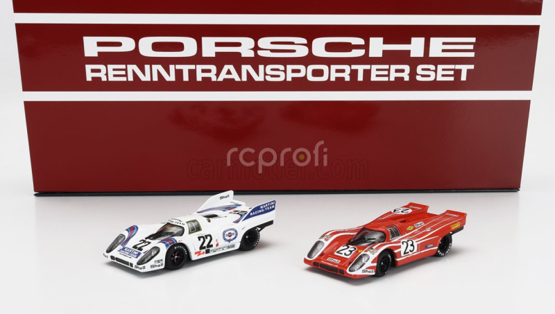 Brumm prom Mercedes benz Set 3x O317 Truck Car Renntransporter 1968 + Porsche 917k 4.9l Team Martini Racing N 22 Winner 24h Le Mans 1971 Helmut Marko - Gijs Van Lennep + Team Salzburg N 23 Winner 24h Le Mans 1970 Hans Herrmann - Richard Attwood + Figures And Accessories 1:43 Červená Šedá Bílá