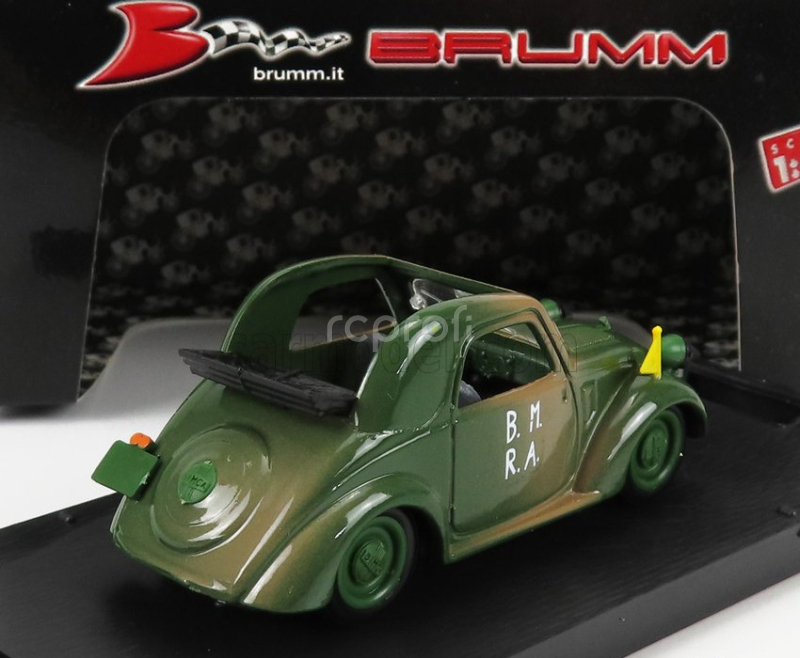 Brumm Simca 5 Militare D-day Aperta - Open 1944 1:43 Vojenská Zelená