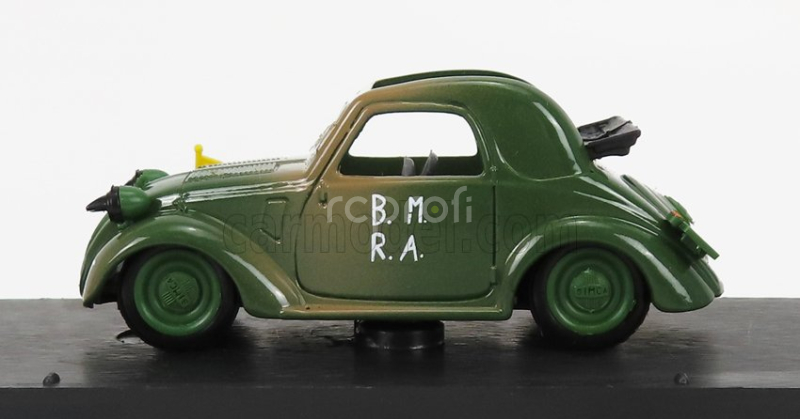 Brumm Simca 5 Militare D-day Aperta - Open 1944 1:43 Vojenská Zelená