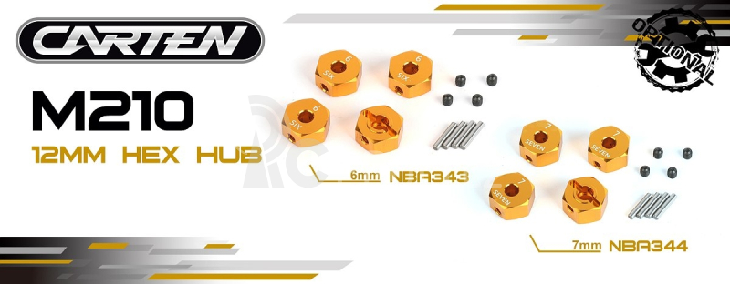CARTEN 12mm hliníkové unašeče kole 7mm, 4 ks.