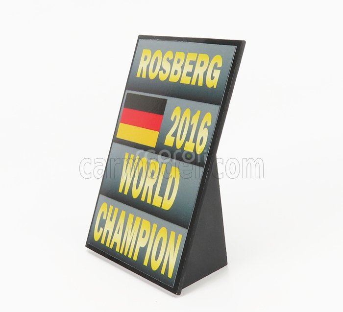 Cartrix Accessories F1  World Champion Plate Pit Board - Mercedes Gp W07 Hybrid Amg Petronas N 6 Season 2016 Nico Rosberg 1:18 Šedá Černá Žlutá