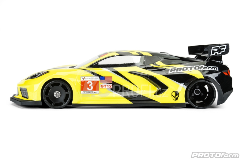 CHEVROLET CORVETTE C8 čirá karoserie pro 1/12 placky