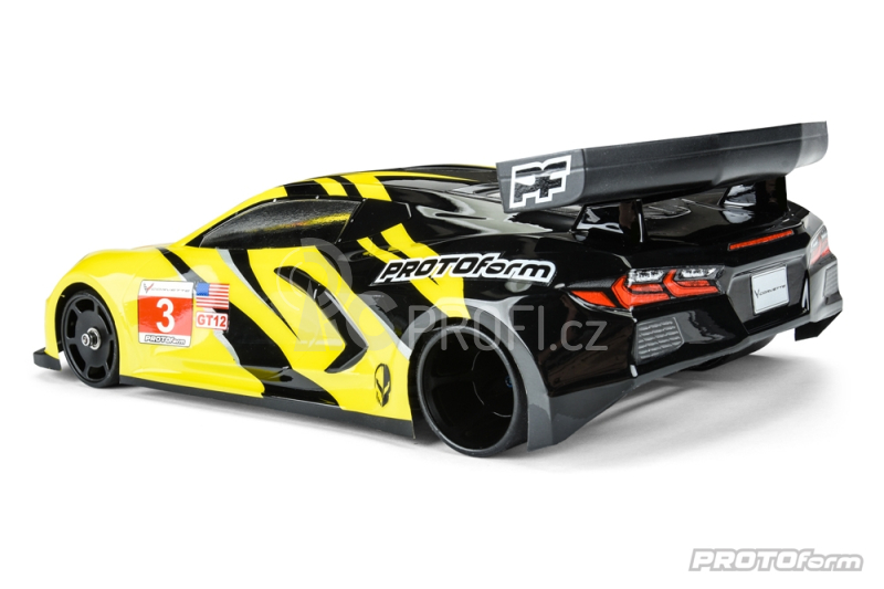 CHEVROLET CORVETTE C8 čirá karoserie pro 1/12 placky