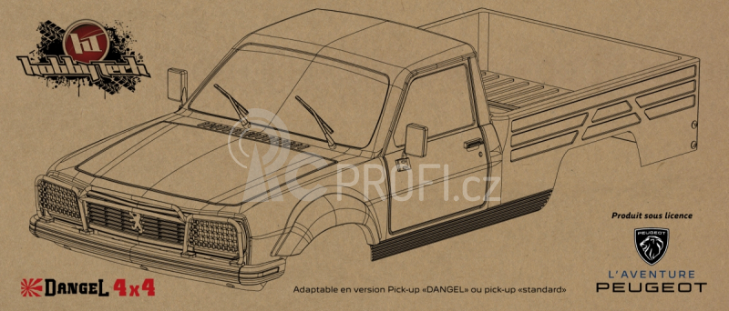 Čirá karoserie PEUGEOT 504 včetně příslušenství, licencovaná