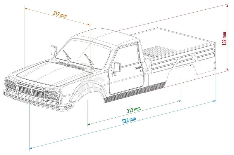 Čirá karoserie PEUGEOT 504 včetně příslušenství, licencovaná