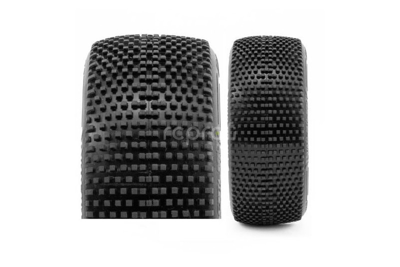 CLAYMORE V2 BUGGY S2 (SOFT) nalepené pneumatiky, bílé disky, 2 ks.