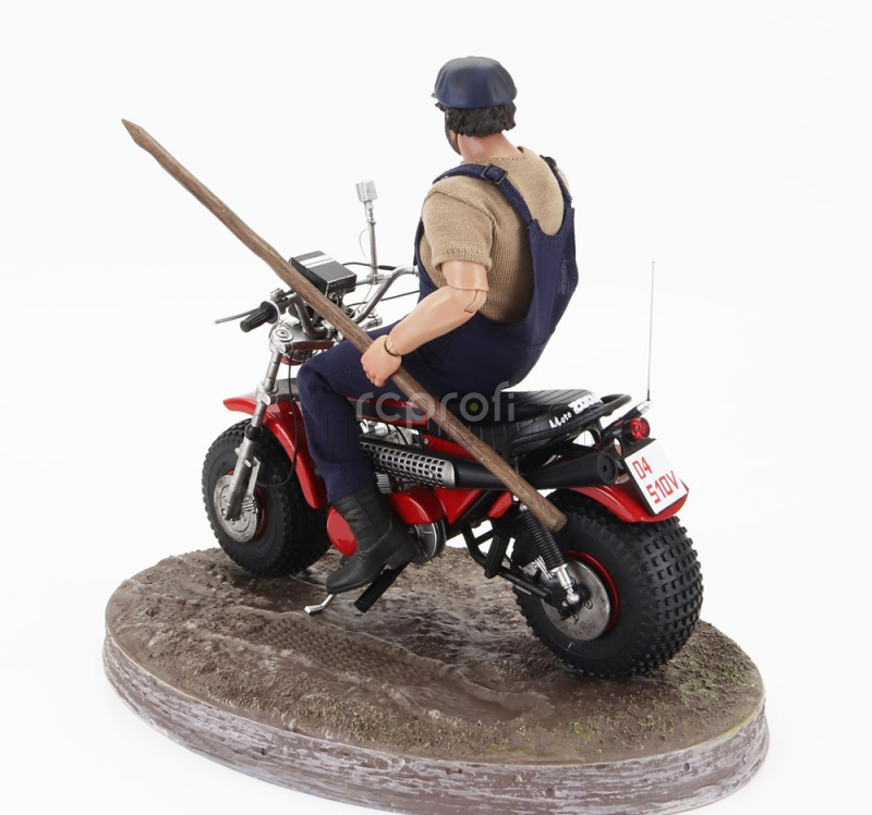 Clc-models Motozodiaco Tuareg 1972 With Bud Spencer Action Figure - From Movie - Altrimenti Ci Arrabbiamo - Tv Series -  - Motorcycle 1:12 Red
