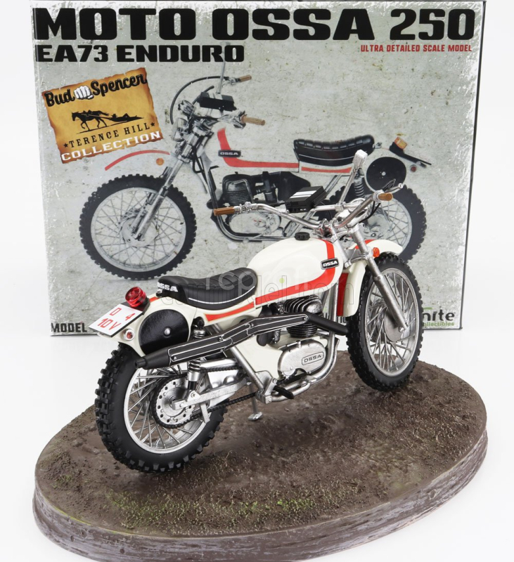 Clc-models Ossa 250 Ae73 Enduro 1973 - From Movie - Altrimenti Ci Arrabbiamo - Tv Series - Motorcycle 1:12 Bílá
