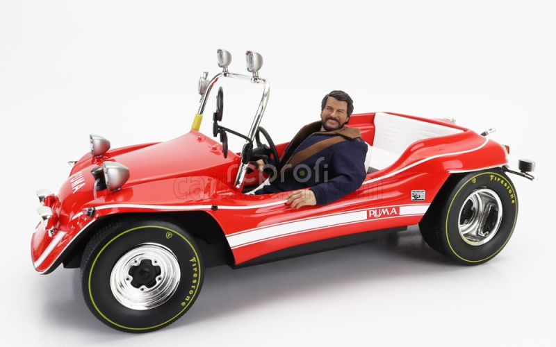 Clc-models Puma Dune Buggy 1972 - With Bud Spencer And Terence Hill Action Figures - Tv Series - Altrimenti Ci Arrabbiamo 1:12 Červená Žlutá