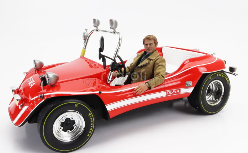 Clc-models Puma Dune Buggy 1972 - With Bud Spencer And Terence Hill Action Figures - Tv Series - Altrimenti Ci Arrabbiamo 1:12 Červená Žlutá