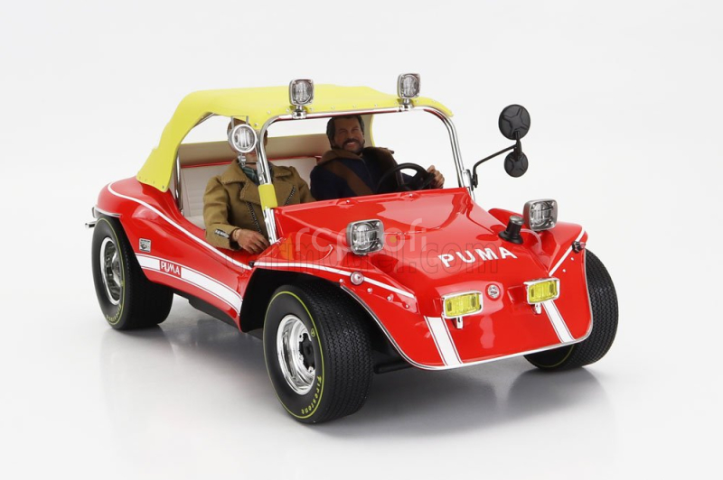 Clc-models Puma Dune Buggy 1972 - With Bud Spencer And Terence Hill Action Figures - Tv Series - Altrimenti Ci Arrabbiamo 1:12 Červená Žlutá