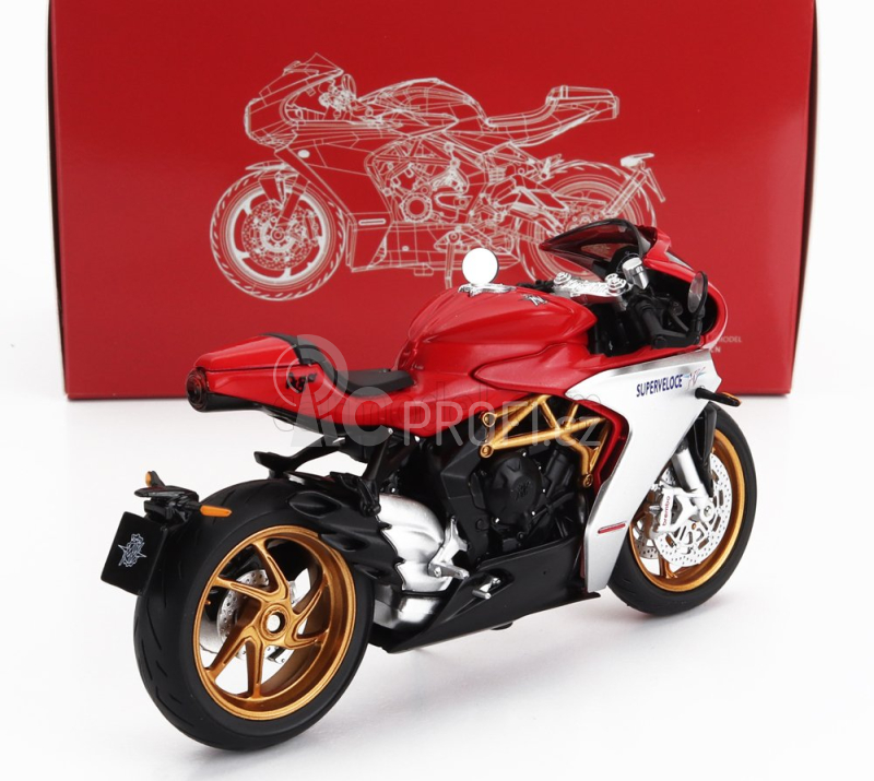 Cm-models Mv agusta 800 Superveloce 2022 1:18 Červená Stříbrná Černá