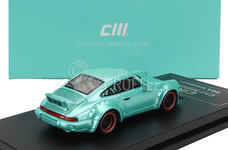 Cm-models Porsche 911 964 Rwb Rauh-welt Coupe With Racing Set Wheels And Wing 1987 1:64 Světle Zelená