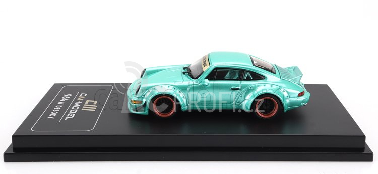 Cm-models Porsche 911 964 Rwb Rauh-welt Coupe With Racing Set Wheels And Wing 1987 1:64 Světle Zelená