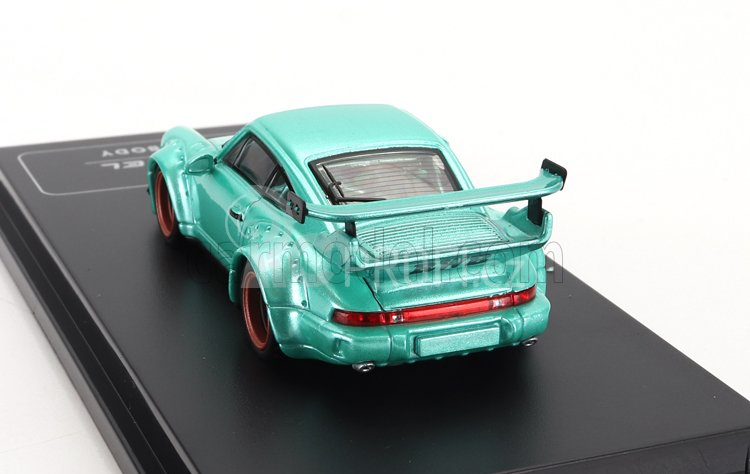 Cm-models Porsche 911 964 Rwb Rauh-welt Coupe With Racing Set Wheels And Wing 1987 1:64 Světle Zelená