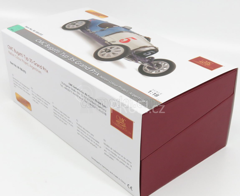 Cmc Bugatti T35 N 5 Nation Coulor Project Argentina 1924 1:18 Světle Modrá Bílá