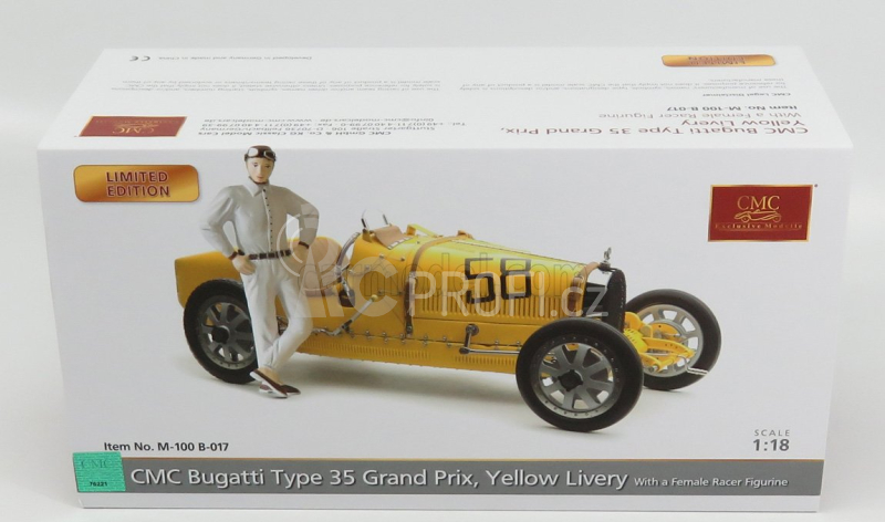 Cmc Bugatti T35 N 58 With Driver Figure 1924 1:18 Žlutá
