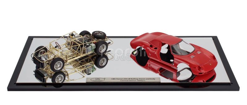 Cmc Ferrari 250lm Car Body + Rolling Chassis 1963 - Con Vetrina - With Showcase 1:18 Red