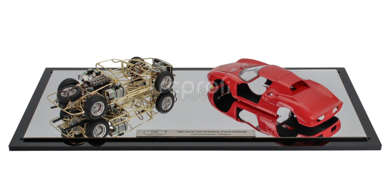 Cmc Ferrari 250lm Car Body + Rolling Chassis 1963 - Con Vetrina - With Showcase 1:18 Red