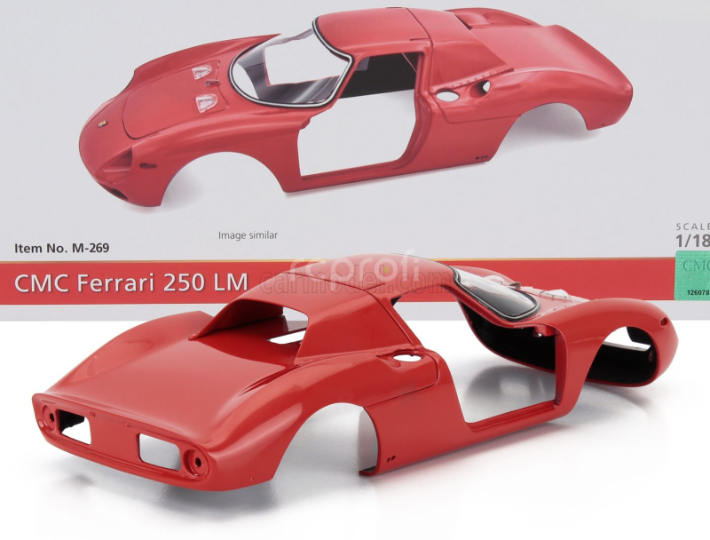 Cmc Ferrari 250lm Car Body + Rolling Chassis 1963 - Con Vetrina - With Showcase 1:18 Red