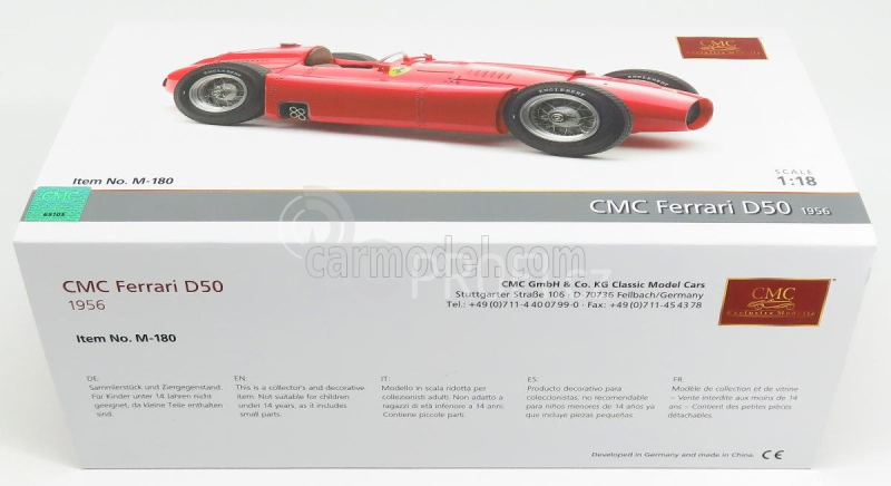 Cmc Ferrari F1 D50 N 0 Press 1956 (integrated Tanks - Serbatoi Integrati) 1:18 Red