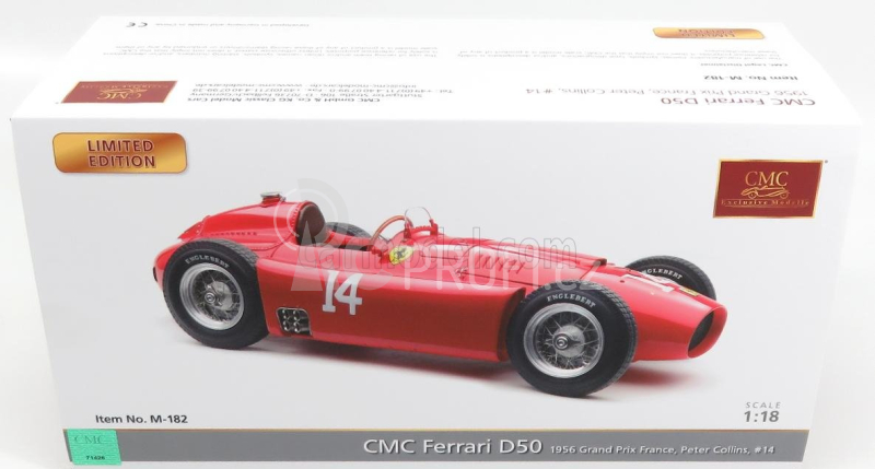 Cmc Ferrari F1  D50 Short Nose N 14 French Gp 1956 Collins 1:18 Red