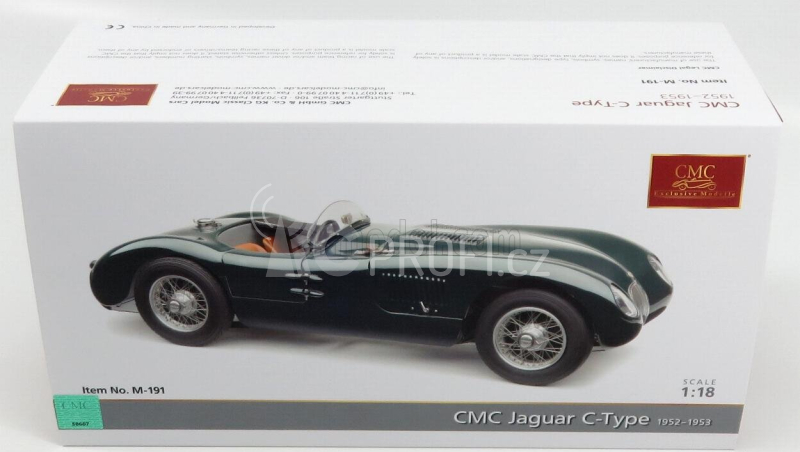 Cmc Jaguar C-type Spider Street Version 1952 1:18 Britská Závodní Zelená