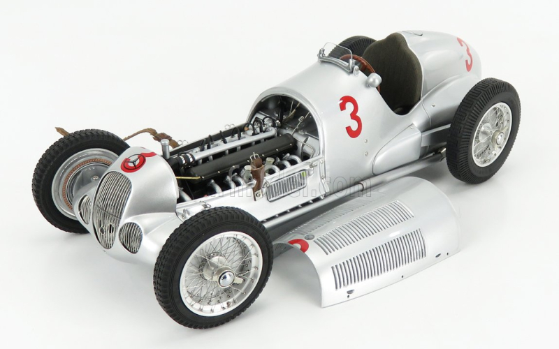 Cmc Mercedes benz F1  W125 N 3 Gp Donington 1937 M.von Brauchitsch 1:18 Silver