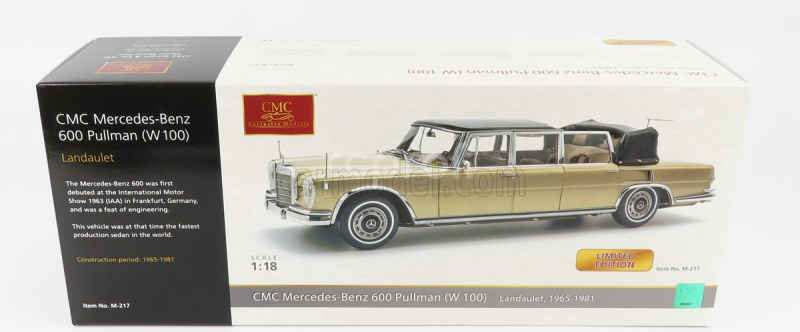 Cmc Mercedes benz S-class 600 Pullman (w100) Landaulet Soft-top Semiconvertible 1972 1:18 Gold Met
