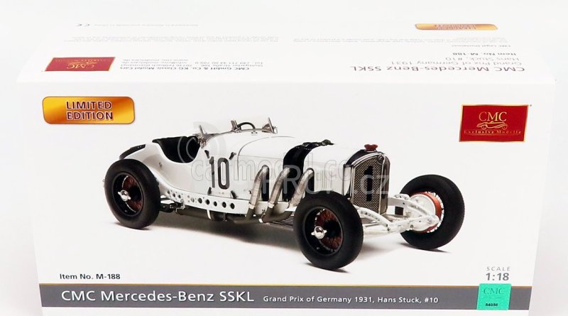 Cmc Mercedes benz Sskl Spider N 10 German Gp 1931 Hans Stuck 1:18 Bílá