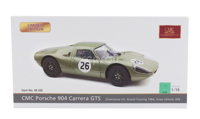 Cmc Porsche 904 Carrera Gts Ch.904-025 N 26 Silverstone International Grand Touring 1964 Innes Ireland 1:18 Zelená