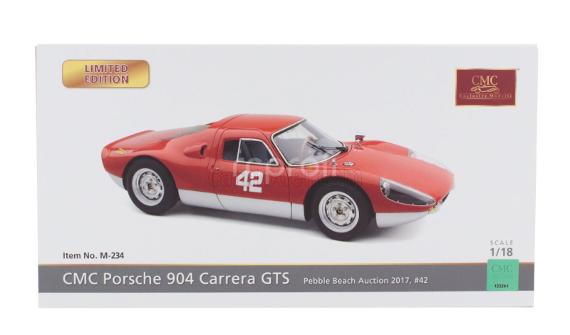 Cmc Porsche 904 Carrera Gts Ch.904-043 N 42 Pebble Beach Auctions 2017 1:18 Červená Stříbrná