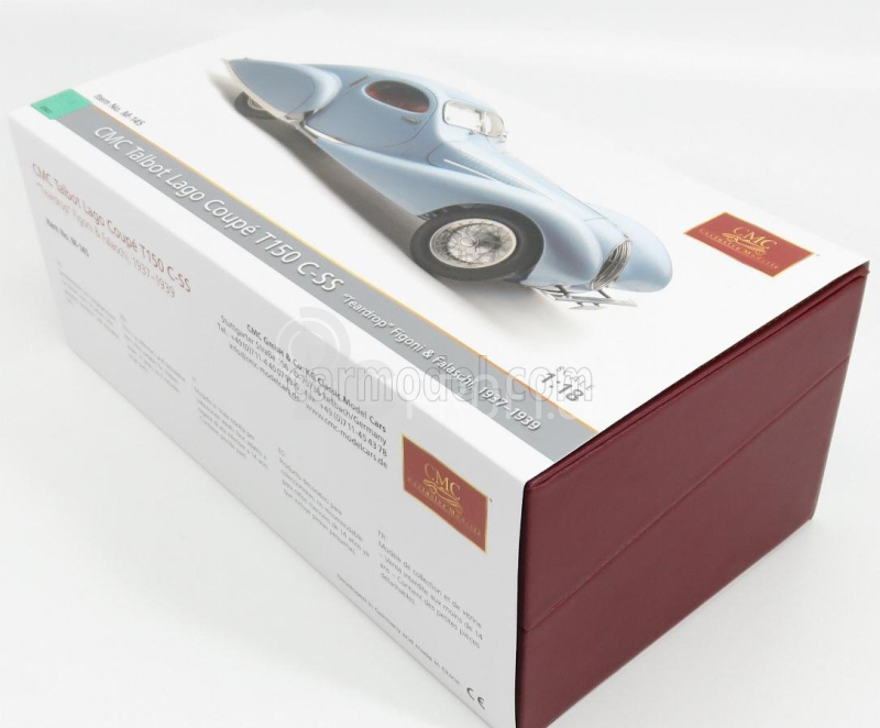 Cmc Talbot lago T150 Coupe C-ss Teardrop Figoni & Falaschi 1937 1:18 Světle Modrá Met